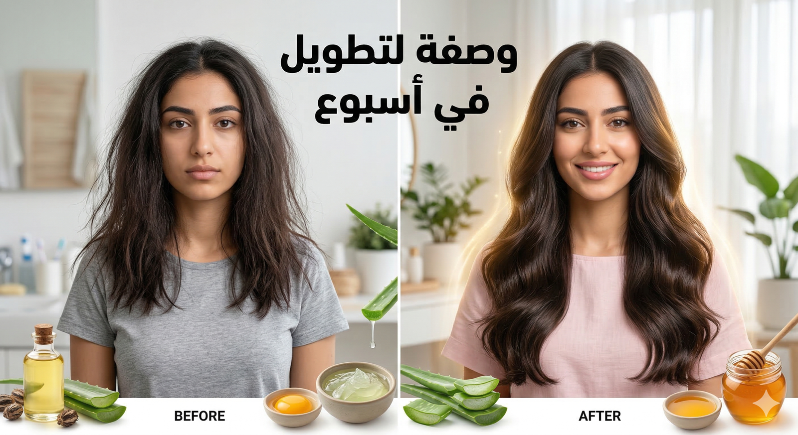 وصفة سحرية لتطويل الشعر في أسبوع | قبل وبعد بنتائج مذهلة