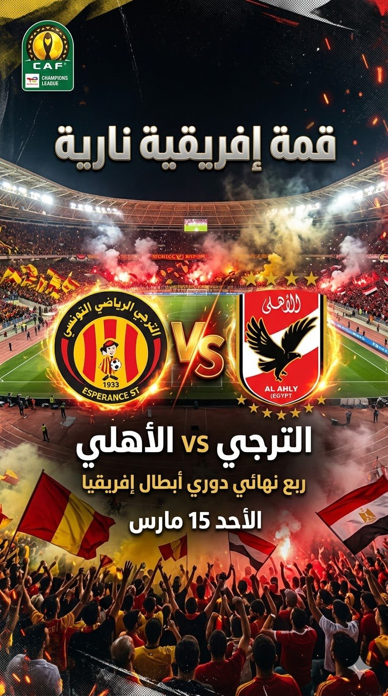 مباراة الترجي والأهلي اليوم في دوري أبطال إفريقيا 2026.. الموعد والقنوات الناقلة ونفاد تذاكر قمة الترجي الرياضي التونسي والأهلي المصري